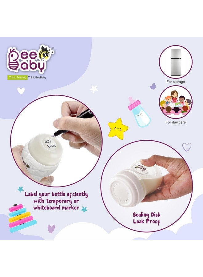 Beebaby Pump N' Protect Breast Milk Storage Bottles. Pack Of 3 Milk Collection Bottles Fits Most Wide Neck Breast Pumps. 100% Bpa Free. 150Ml / 5Oz. White - Image 3