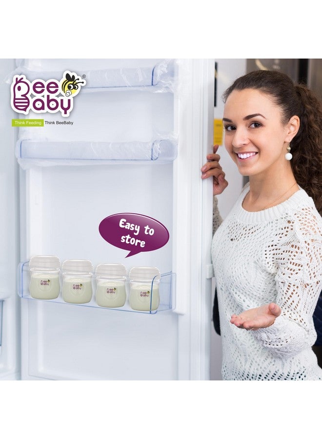 Beebaby Pump N' Protect Breast Milk Storage Bottles. Pack Of 3 Milk Collection Bottles Fits Most Wide Neck Breast Pumps. 100% Bpa Free. 150Ml / 5Oz. White - Image 5