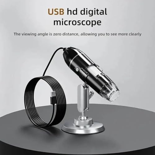 ETZIN ميكروسكوب USB رقمي محمول Etzin 40X-1000X مع 8 أضواء LED وحامل فضي، ميكروسكوب صغير، كاميرا منظرة مع حامل - EPL-585IM. - Image 2