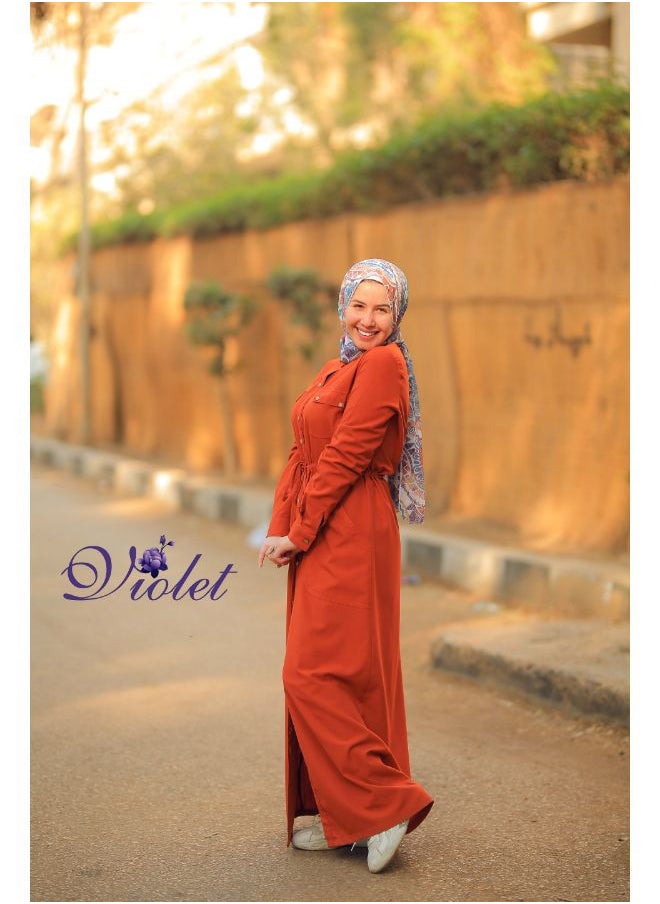 Puritopia - Firebrick Maxi shirt dress - Image 1