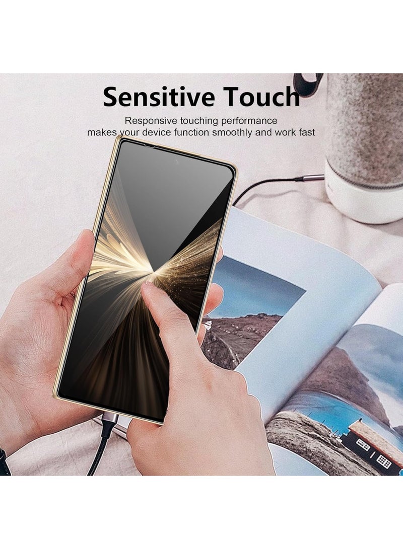 اووكاي [عبوة من قطعتين] واقي شاشة متوافق مع هاتف Honor Magic V5 5G، عبوتان من غشاء زجاجي مقسّى مضاد للخدش + عبوتان من واقي عدسة الكاميرا، مقاوم للخدش، خالٍ من الفقاعات، مناسب للجرابات، بصلابة 9H. - Image 2