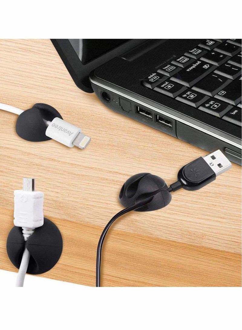 20 Pack Multipurpose Cable Clips Holders Self Adhesive Cord Holders Desk Cable Management Clips Wire Holder for Organizing Cables Cords and Wires Home and Office