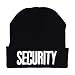 Eachnice NC Mens Security Black with White Yellow Letters Long Knitted Cuffed Beanie Folded Embroidered Beanie Skull Watch Cap Hat - Image 2