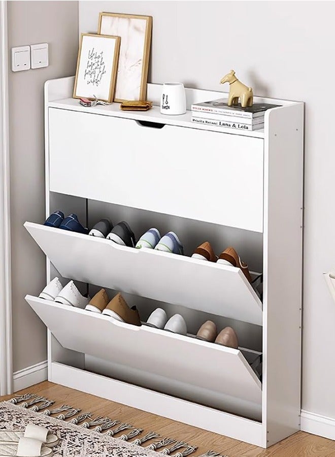 JCB CHIC Shoe Storage Cabinet with 3 Flip Drawers,Narrow Shoe Rack Cabinet,Freestanding Shoe Organizer Storage Cabinet for Entryway, Hallway - Image 1