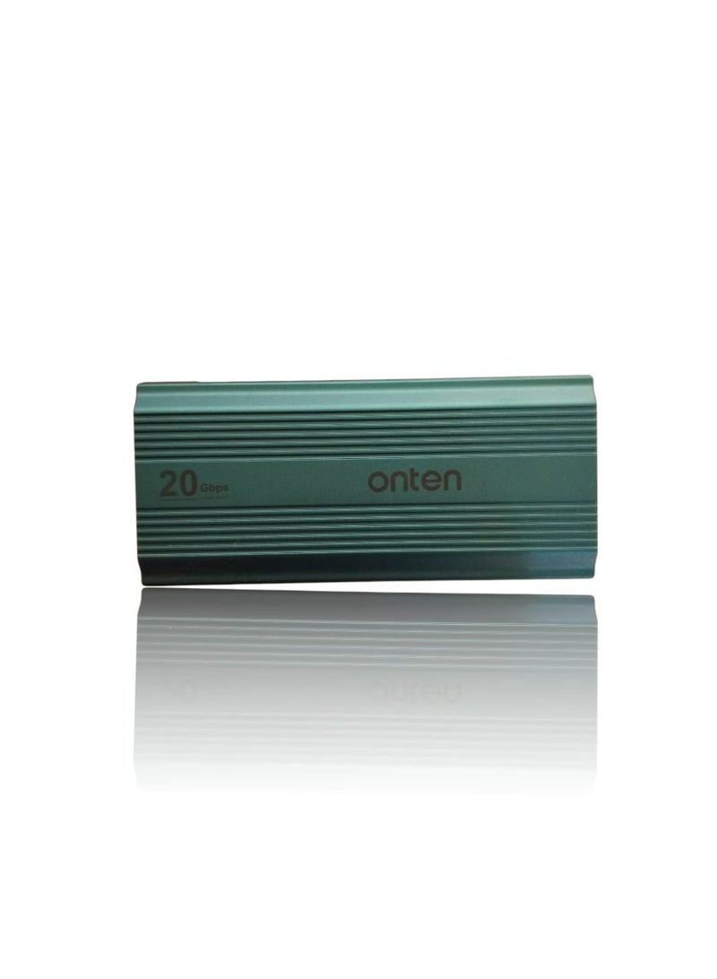 أونتن غطاء محرك أقراص Onten OTN-UCA325 M.2 NVMe SSD، USB 3.1 Type-C، علبة خارجية عالية السرعة 20 جيجابت في الثانية - Image 1