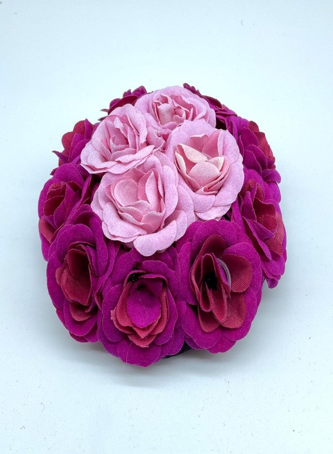Maahal Artificial Flower Juda, Bridal/Gajra/Bun Hair Accessories For Women/Multicolor-Pack of 01 - Image 3