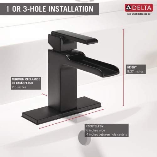 Delta Ara Single Hole Single Handle Waterfall Faucet Finish Chrome - Image 3
