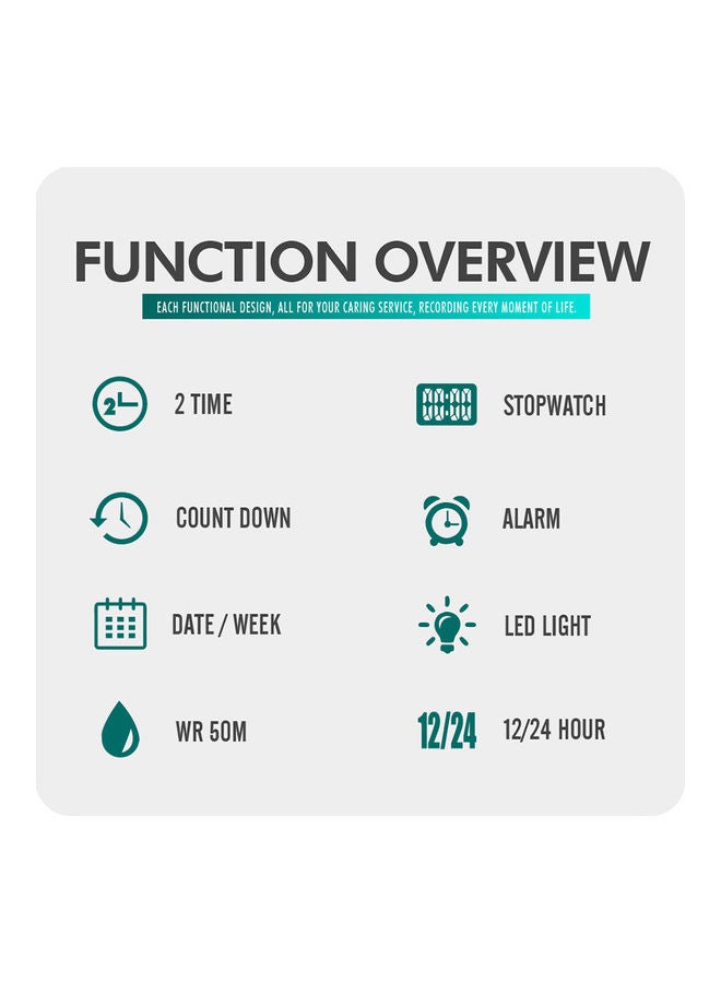 Men's Sports Water Resistant Digital Watch With Alarm - Image 3