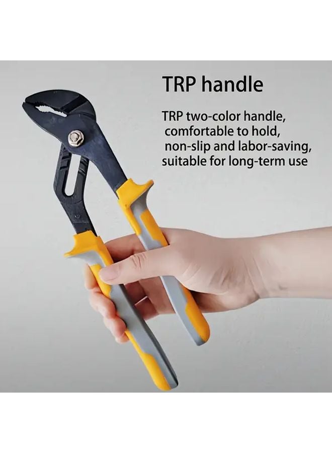 10 Inch Heavy Duty Adjustable Water Pump Pliers Chrome Vanadium Steel Ergonomic Handle - Image 2