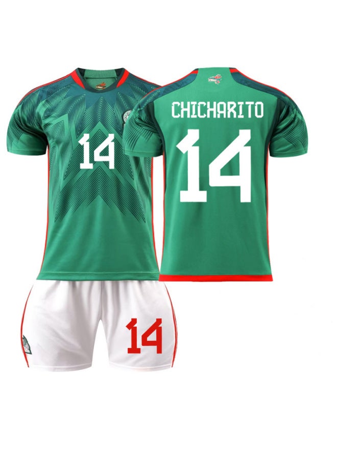general Mexico Main Size 14, World Cup National Team Home Jersey Set – Kids and Adults - Image 1