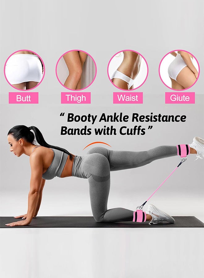 JOUDIYA 5PCS Ankle Resistance Bands and Ankle Straps Set, Adjustable Wrist Cuffs Neoprene Padded Straps D-Ring, Adjustable Resistance Levels for Workout, Versatile Ankle Bands for Exercise, Hip, Leg, and Speed Training  - Image 2