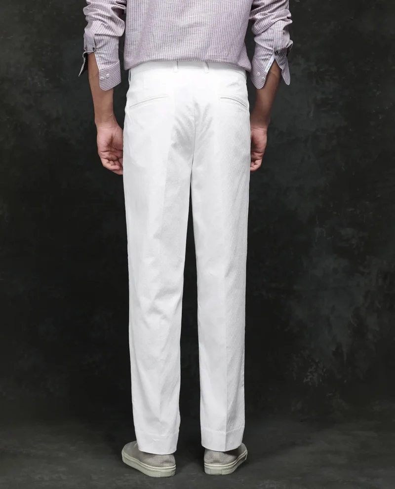 Rare Rabbit Men's Jacquard Casual Trousers