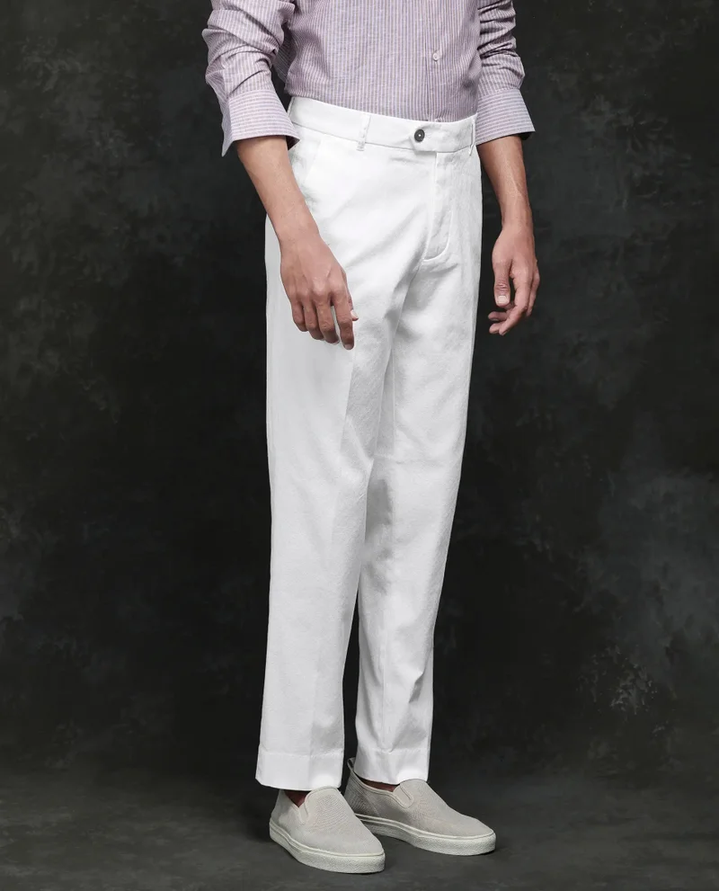 Rare Rabbit Men's Jacquard Casual Trousers