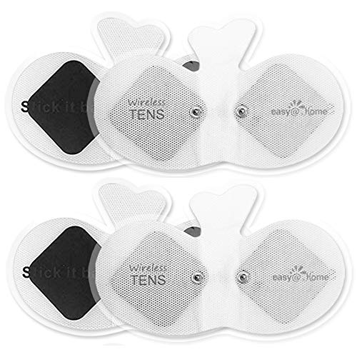 EasyHome Tens Unit Wireless Electrode Pads Self Stick Carbon Pads 4 Pack 65 x 3 Reusable Non Irritating Design Pulse Massagers Replacement ETP015