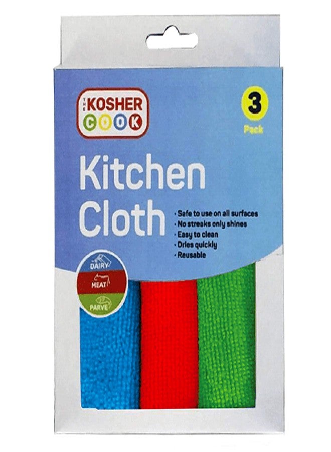 The Kosher Cook Microfiber Dish Cloths, 3 Pack - Red, Blue and Green Quick Drying, Highly Absorbent Rags for Cleaning and Drying Counters and Dishes - Color Coded Home and Kitchen Accessories by The Kosher Cook - Image 1