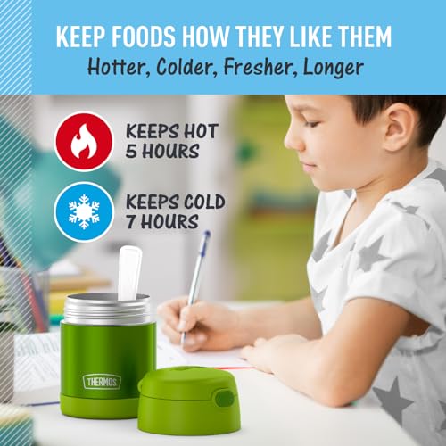THERMOS ترمس فنتاينر وعاء طعام معزول، 10 أونصة، وعاء طعام صديق للأطفال مع ملعقة قابلة للطي، ليموني - Image 5