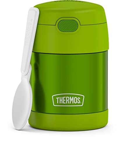 THERMOS ترمس فنتاينر وعاء طعام معزول، 10 أونصة، وعاء طعام صديق للأطفال مع ملعقة قابلة للطي، ليموني - Image 1