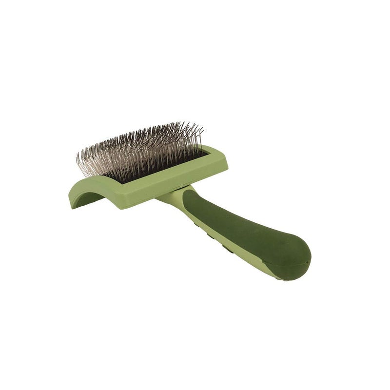 Coastal Pet - Safari - Curved Firm Slicker Brush with Coated Tips for Long Hair, No Color, Medium (6.5" L x 4.0625" W)