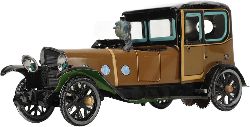 Clockwork Vintage Car Model Handcrafted Collectible Vehicle with Handcrafted Tinplate Design for Home Decor and Collector Gifts - Image 2