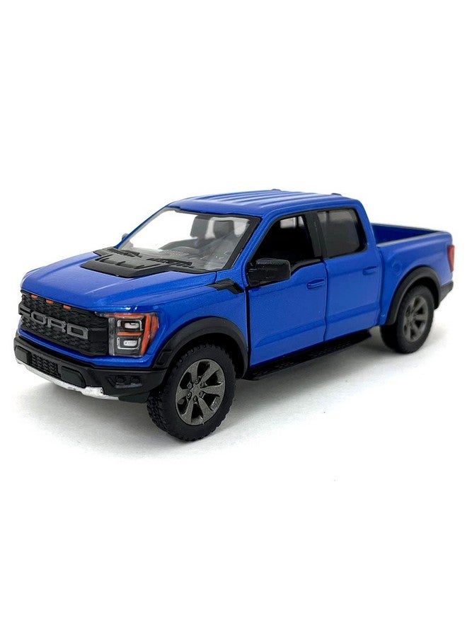 KiNSMART SetOf4 2022 Ford F-150 Raptor 5" 1:46 Scale Die Cast Model Toy Truck Black, White, Red, Blue - Image 2