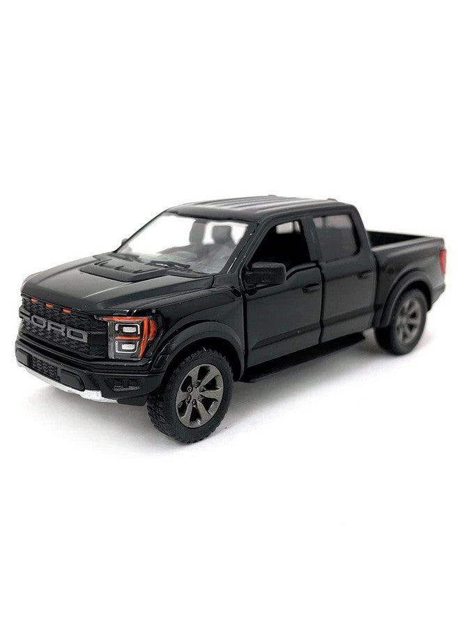 KiNSMART SetOf4 2022 Ford F-150 Raptor 5" 1:46 Scale Die Cast Model Toy Truck Black, White, Red, Blue - Image 3