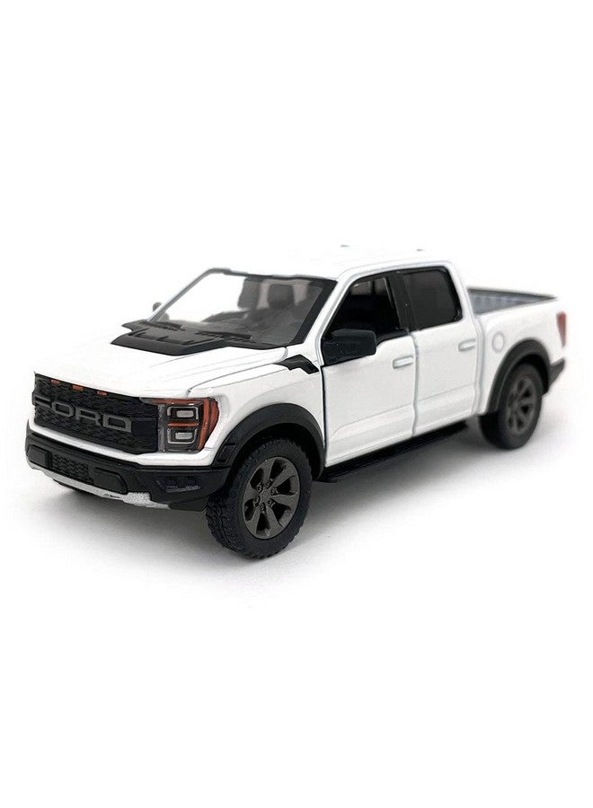KiNSMART SetOf4 2022 Ford F-150 Raptor 5" 1:46 Scale Die Cast Model Toy Truck Black, White, Red, Blue - Image 5