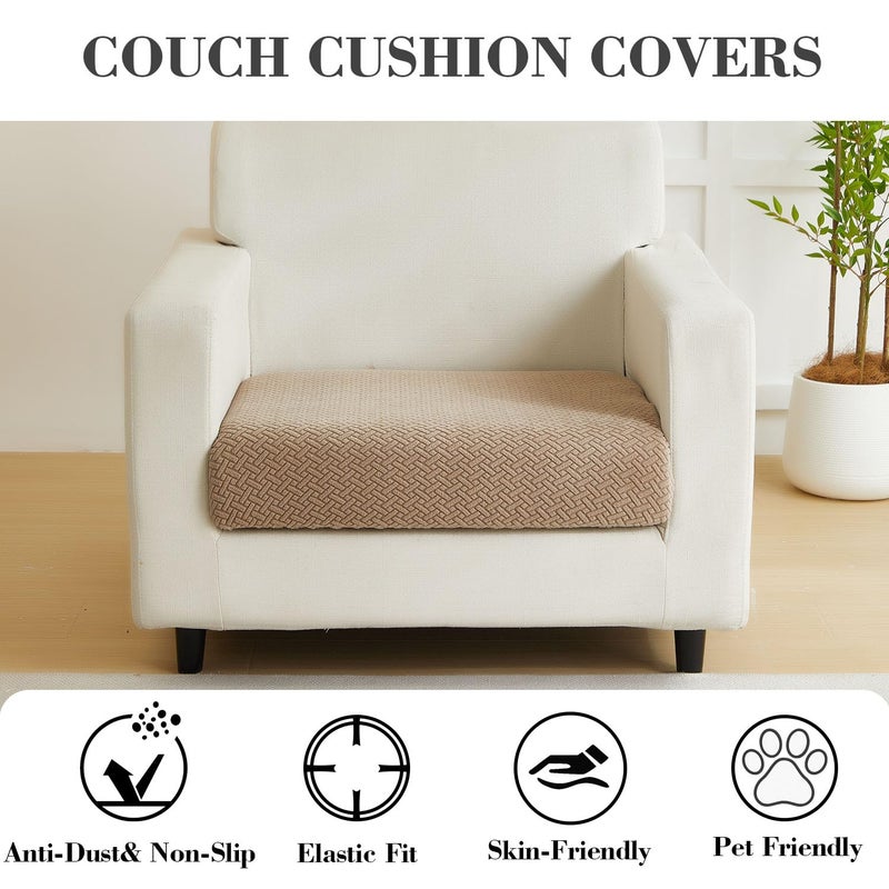 Disayu Sofa Covers Couch Covers for Sofa Pet Friendly Couch Cushion Covers Universal Sofa Covers Washable Stretch Slipcovers for Sectional Sofa (Texture Light Coffee,Large Single Seat Cover) - Image 3