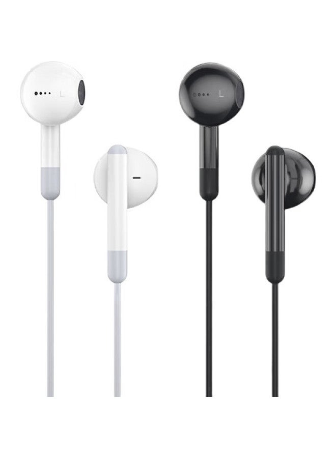 Newmine Xl10 Wired In-Ear Headphones With Microphone, 3.5Mm Jack, Compatible With Computers, Laptops And Smartphones, White - Image 2
