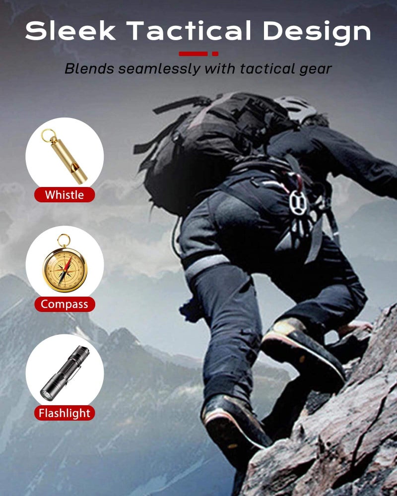 JulaZenith Paracord Keychain Carabiner With Strap, Tactical Paracord Carabiner Keychain, Keychain Lanyard For Men, Durable Key Chains Men For Fishing, Climbing, Hiking And Camping, Black (2 Pack) - Image 5