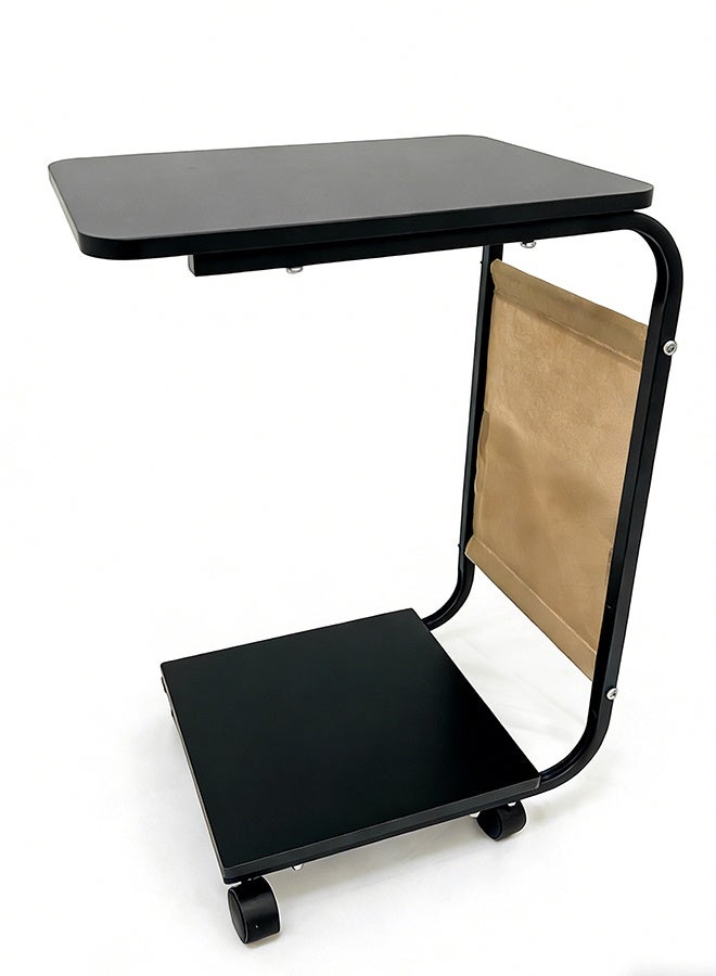 Migue home طاولة قهوة حديثة وطاولة جانبية لغرفة المعيشة أو غرفة النوم، تجميع سهل، 40 سم طول × 28 سم عرض × 55 سم ارتفاع، لون أسود - Image 1