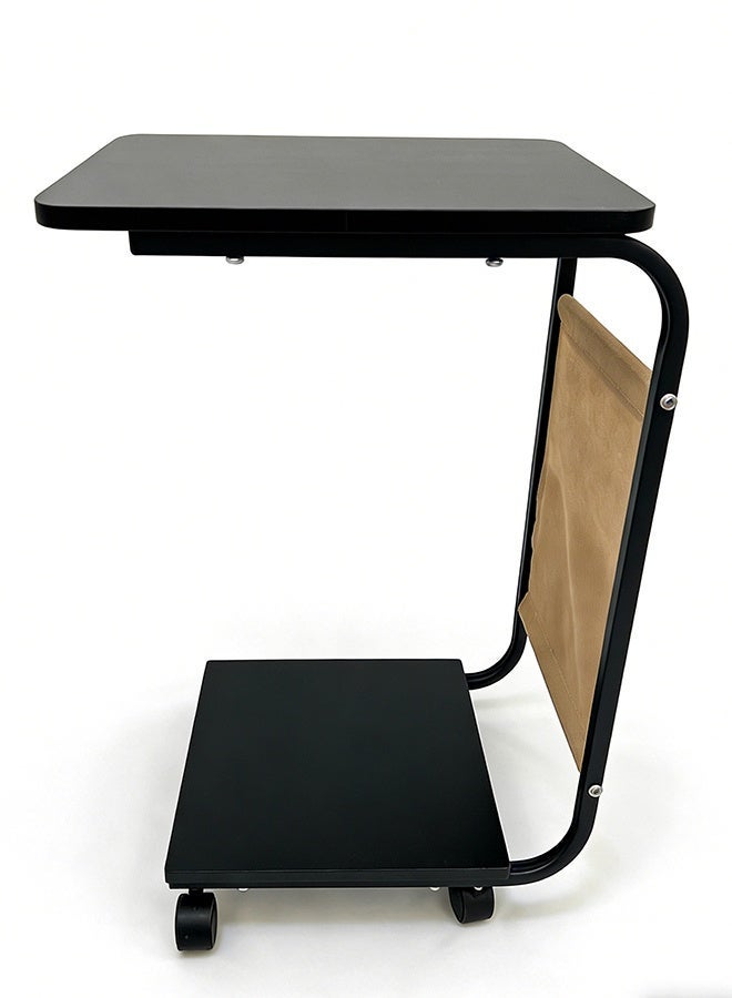 Migue home طاولة قهوة حديثة وطاولة جانبية لغرفة المعيشة أو غرفة النوم، تجميع سهل، 40 سم طول × 28 سم عرض × 55 سم ارتفاع، لون أسود - Image 4