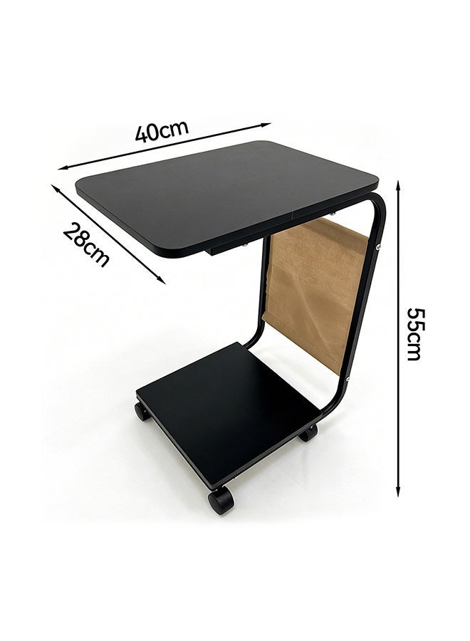 Migue home طاولة قهوة حديثة وطاولة جانبية لغرفة المعيشة أو غرفة النوم، تجميع سهل، 40 سم طول × 28 سم عرض × 55 سم ارتفاع، لون أسود - Image 2