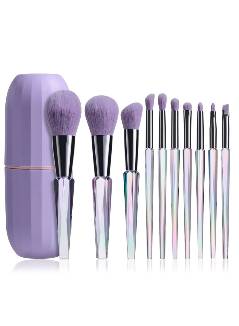 SOLARAE Makeup Brushes, Premium Synthetic Bristles Makeup Kit, Foundation Blending Face Powder, Blush Concealers, Eye Shadows, Brush Make up, Brushes Set with Gift Box( 10PCS, Crystal Handle) - Image 1