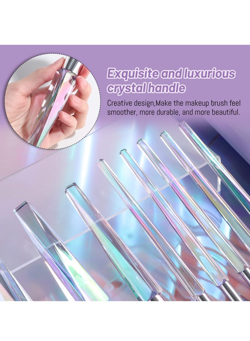 SOLARAE Makeup Brushes, Premium Synthetic Bristles Makeup Kit, Foundation Blending Face Powder, Blush Concealers, Eye Shadows, Brush Make up, Brushes Set with Gift Box( 10PCS, Crystal Handle) - Image 4