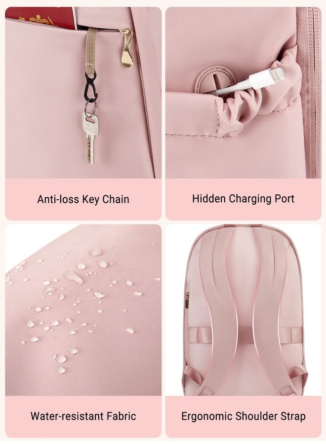 LIGHT FLIGHT Laptop Backpack Laptop Backpack for Women Travel Laptop Bag School College Large, 07-dull Pink, 15.6 Inch, Travel Laptop Backpack - Image 5