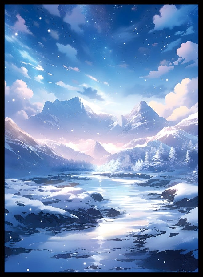 Kiiransr MTG Card Sleeves - Tundra(White Blue) - Fantasy Dual Lands Series - Ultra Clear Front & Matte Finish Back, 100 Count Standard Size TCG Art Sleeves for Magic The Gathering - Image 1