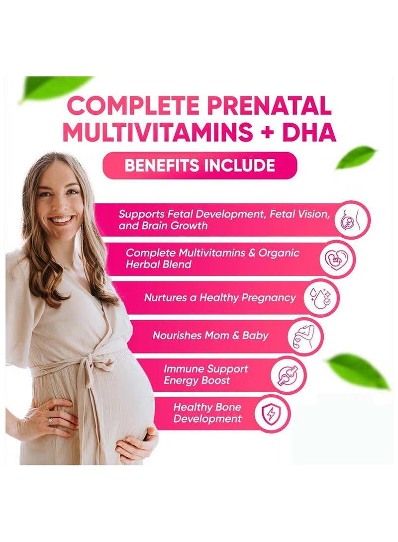 القرن الحادي والعشرون 21st Century Prenatal Multivitamin Tablets + DHA Softgels (30 Tabs + 30 Softgels) - Image 3