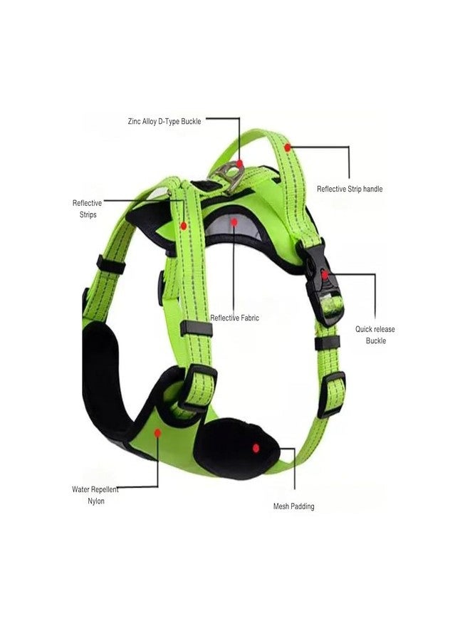 Reflective Dog Harness | Soft Breathable| Padded Handle| Adjustable Straps & Double Lock Buckle| No-Choke Design (Medium) - Image 5