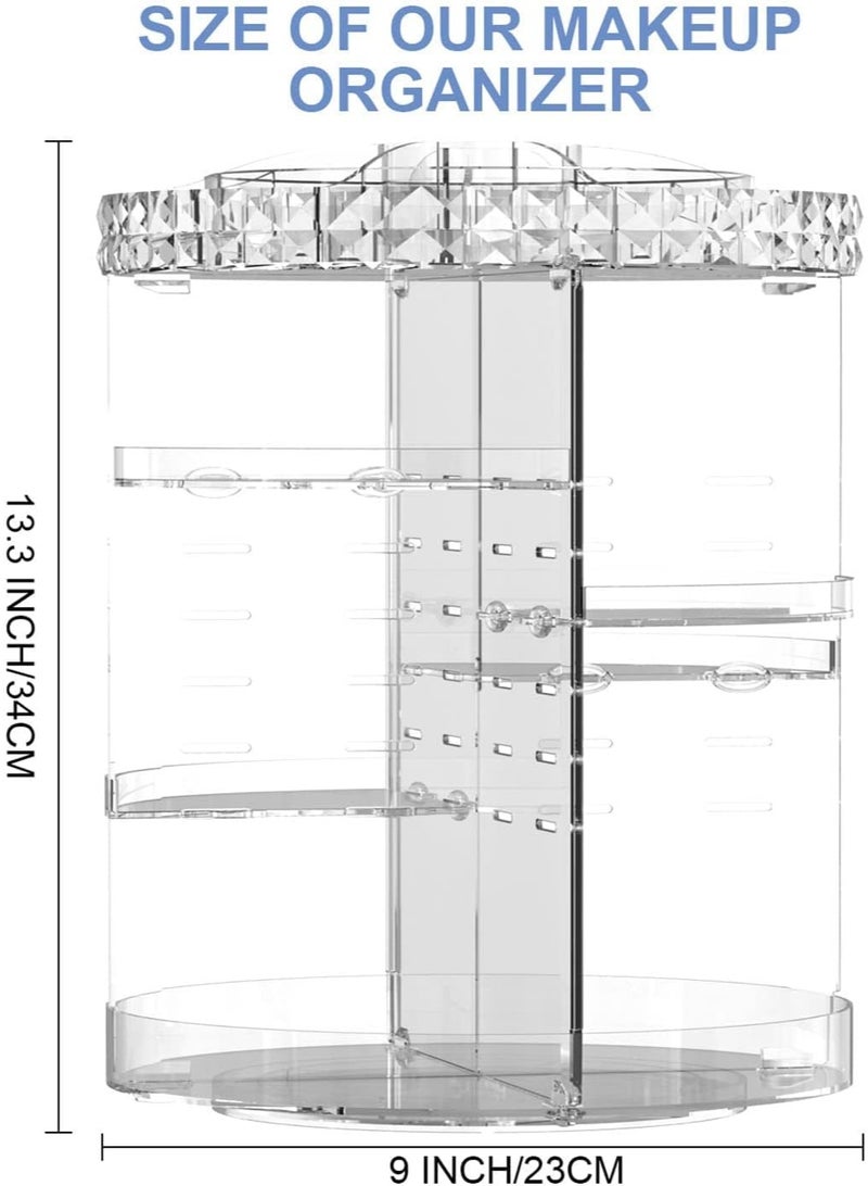 Raxoom Makeup Organizer, 360 Degree Rotating Adjustable Cosmetic Storage Display Case with 8 Layers Large Capacity and Detachable Shelves, Fits Different Types of Cosmetics and Accessories, Plus Size - Image 5