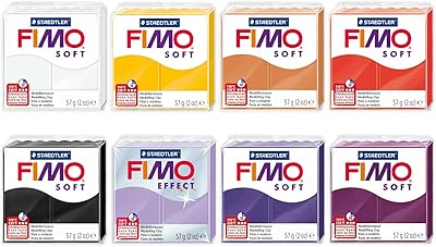 Fimo FIMO Soft & Effect Polymer Oven Modelling Clay - 57g - Set of 8 - The Anemone Collection - Image 1
