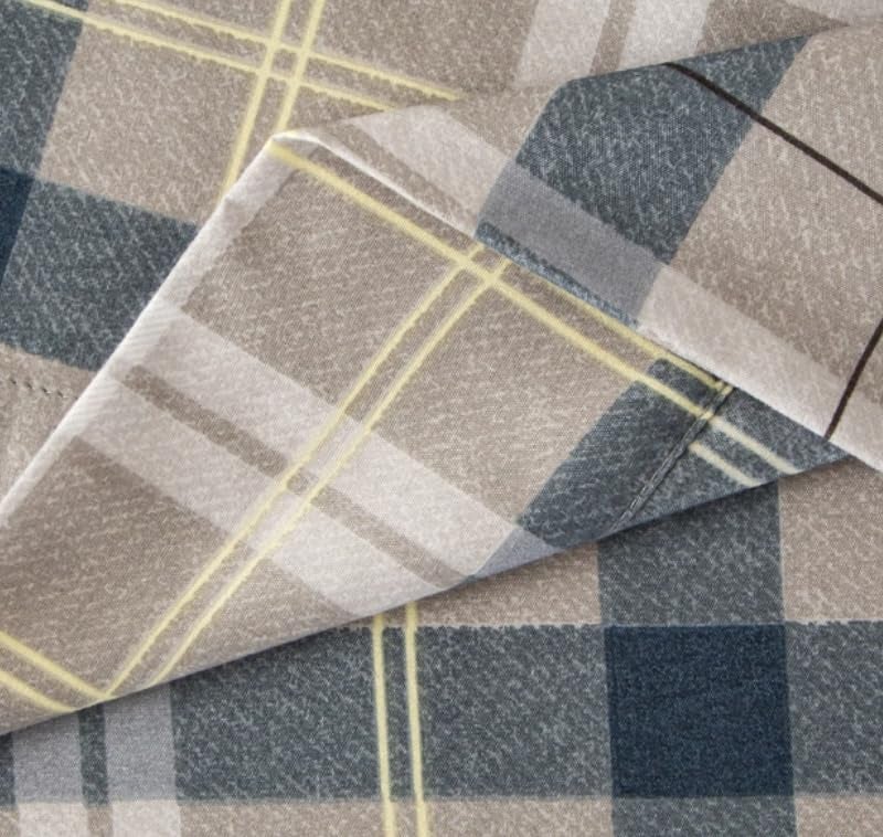 SDY 7PCS Full Gingham Comforter and Sheet Setï¼ŒPlaid Bedding Set with 1*Comforter,1* Flat Sheet, 1*Fitted Sheet,2*Pillowcases and 2*PillowcaseShamsï¼ŒSuper Soft Microfiber Bedding Sheet Sets - Image 4