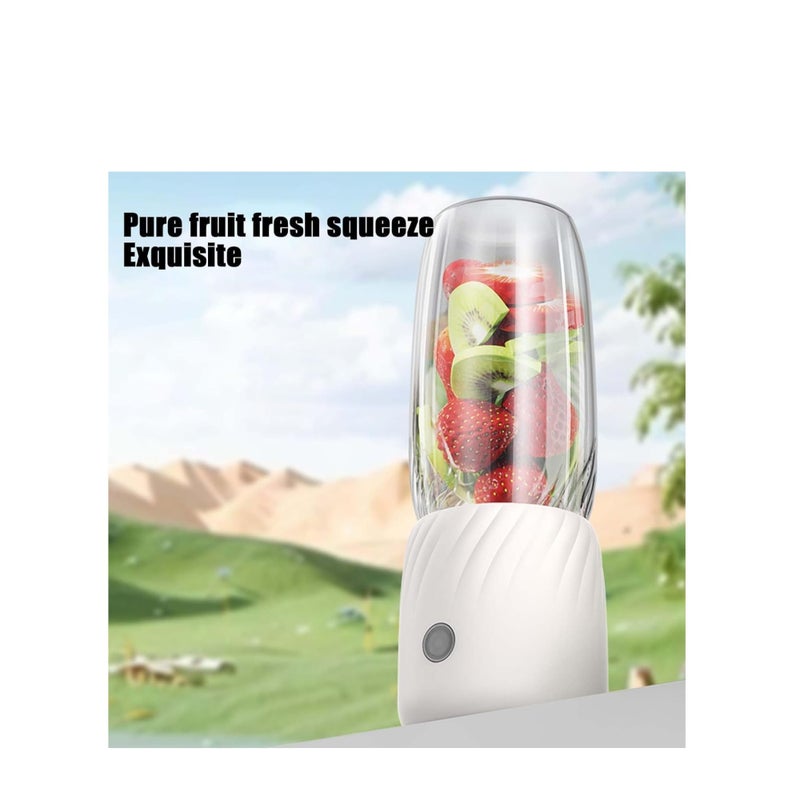 SOLARAE Portable Blenders Rechargeable Mini Juicer, Handheld Mini Personals Electric Juicer for Fruit and Vegetables, USB Rechargeable Mini Juicing Cup for Outdoor Sports Travel (White) - Image 3