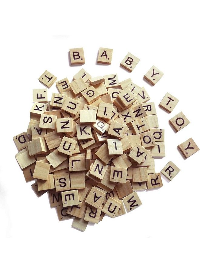 QMET 1000 Scrabble Letters For Crafts Wood Scrabble Tiles Diy Wood Gift Decoration Making Alphabet Coasters And Scrabble Crossword Game - Image 1