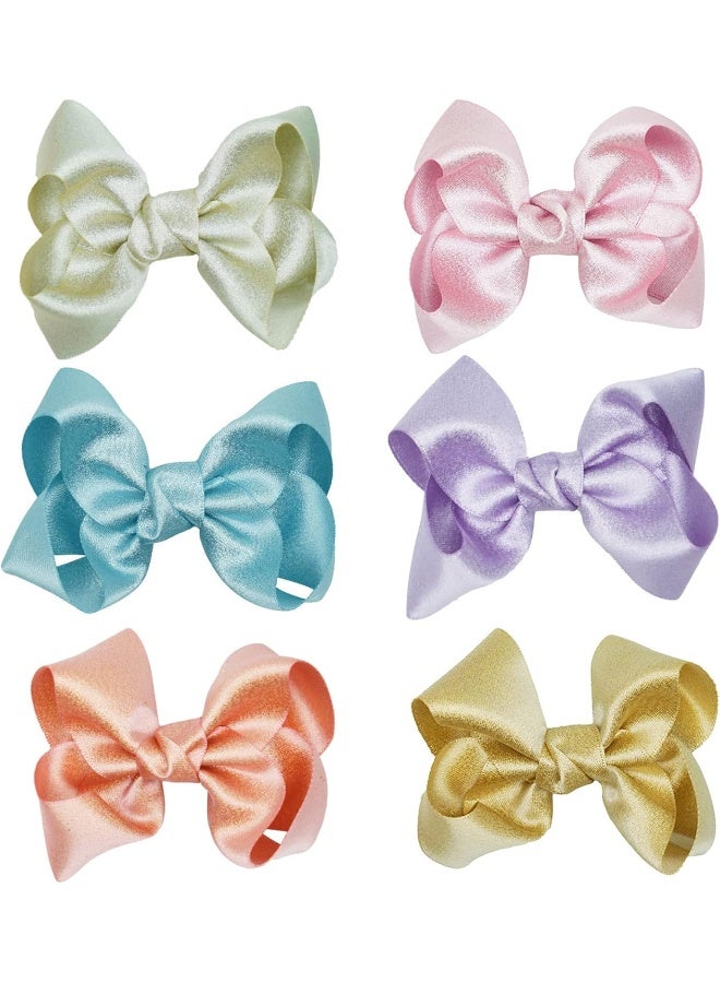 ZOONAI 3 Inch Baby Girl Hair Bows Clips Hairpin Headwear Little Teen Toddler Girls Kids Teens Toddlers Hair Accessories - Set of 2 (Deep Purple) - Image 4