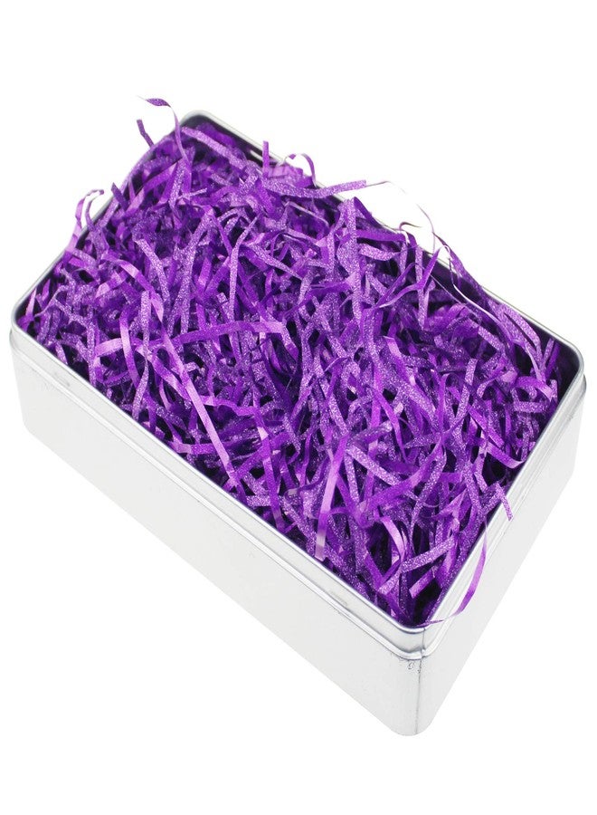 LJY Glitter Raffia Paper Shreds, 100g Crinkle Cut Filler for Gift Wrapping, Basket Filling, Wedding Decorations, Party Supplies, and DIY Crafts Shredded Confetti Strands (Glitter Purple) - Image 2
