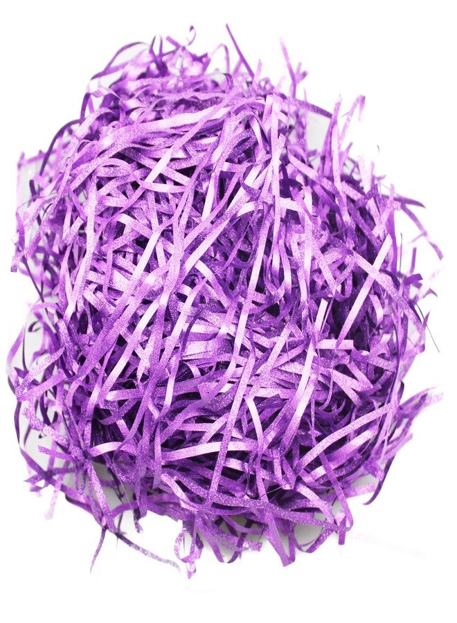 LJY Glitter Raffia Paper Shreds, 100g Crinkle Cut Filler for Gift Wrapping, Basket Filling, Wedding Decorations, Party Supplies, and DIY Crafts Shredded Confetti Strands (Glitter Purple) - Image 3
