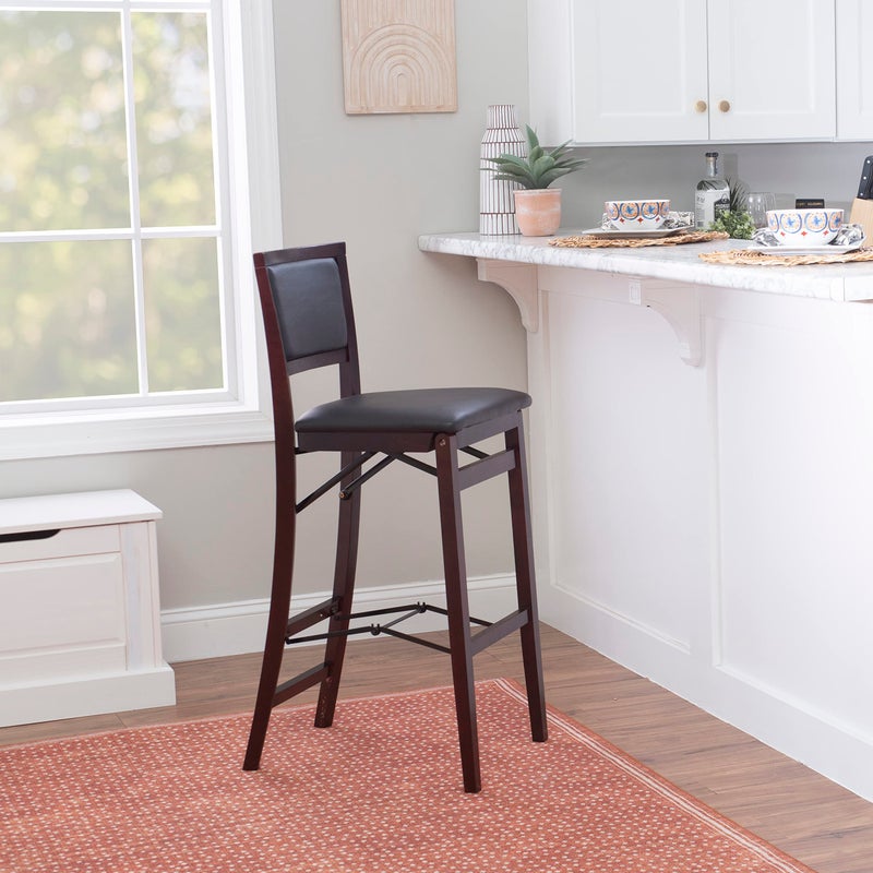 Linon Keira Pad Back Folding Bar Stool - Image 2