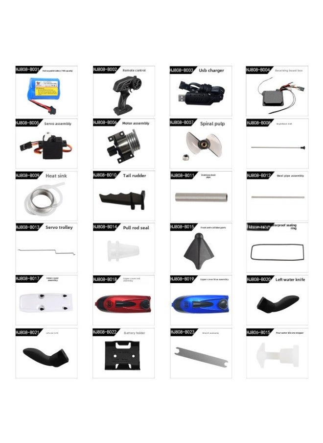 Hongxunjie HJ808 Remote Control Boat Water Toy Competitive Speedboat Nautical Model High-speed Yacht Toy Accessories-Specifications: Propeller Components  - Image 2