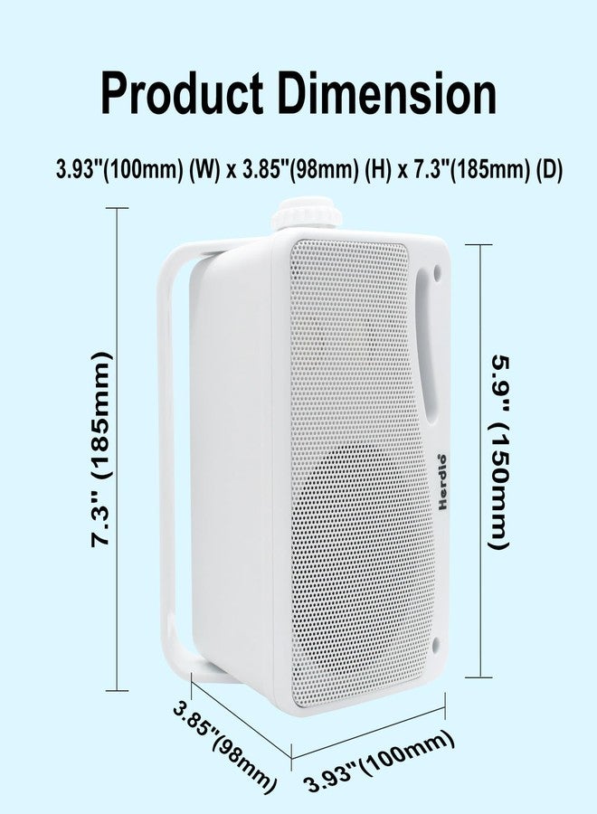 Herdio 3.5 Inch Passive Outdoor Speakers Wired Waterproof 200W 3 Way Premium Mountable Wall Mount Speakers with Superior Sound All-Weather Durability for Patio Marine Boat Garage Indoor (White Pair) - Image 3