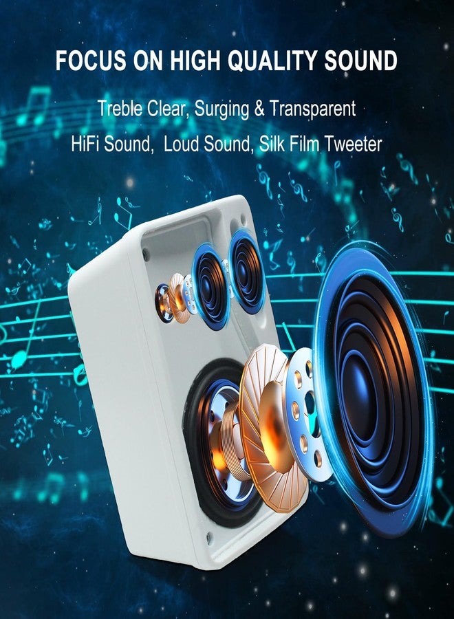 Herdio 3.5 Inch Passive Outdoor Speakers Wired Waterproof 200W 3 Way Premium Mountable Wall Mount Speakers with Superior Sound All-Weather Durability for Patio Marine Boat Garage Indoor (White Pair) - Image 2